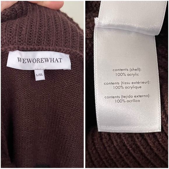WeWoreWhat Maroon oversized zip cardigan heavy knit Large - Picture 5 of 5